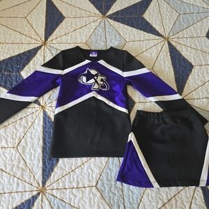 Kids Black and Purple Cheerleading Skirt (Champion Force Athletics) Division 3